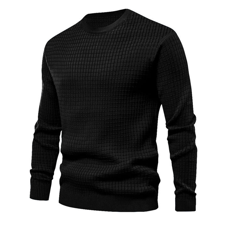Herrer elegant strikpullover med struktureret design Stilla