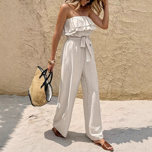 Femme Strapless Ruffled Jumpsuit Stilla