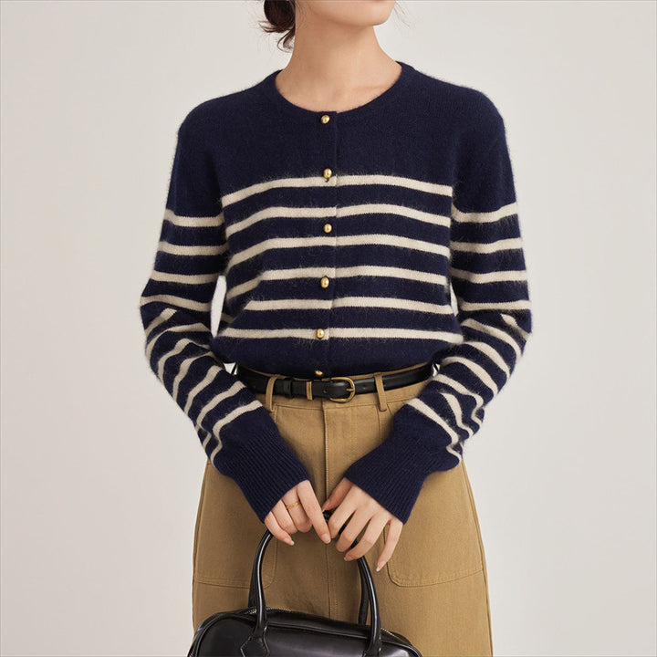 Femme Behagelig Stribet Strik cardigan Stilla