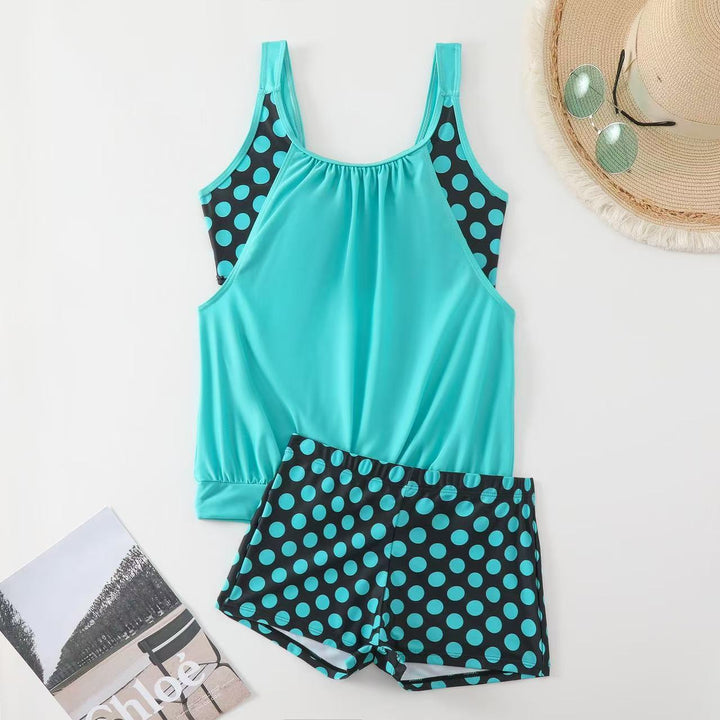 Dame sporty tankini med polka-dot-design Skovae