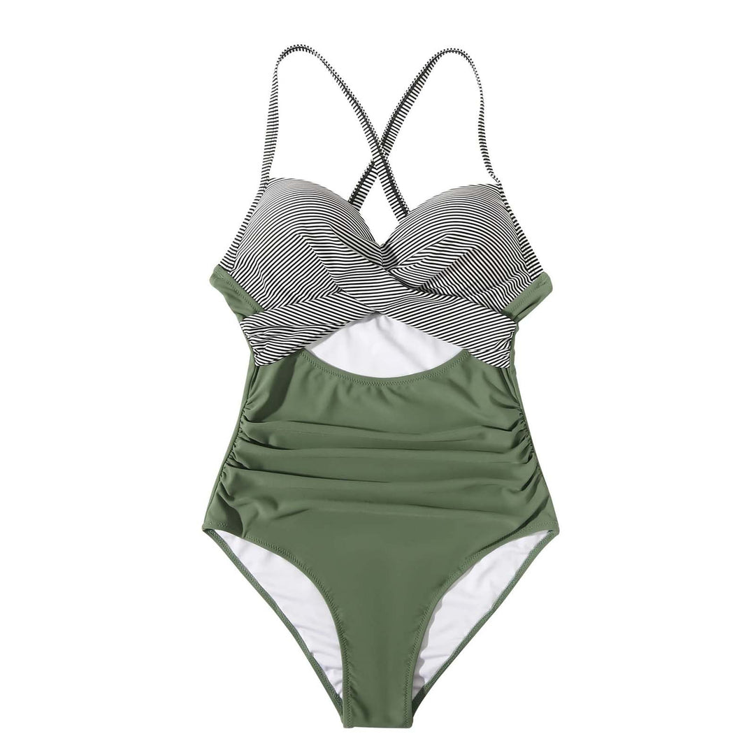 Femme Cut-Out Krydsryg Énstyks Badedragt Stilla