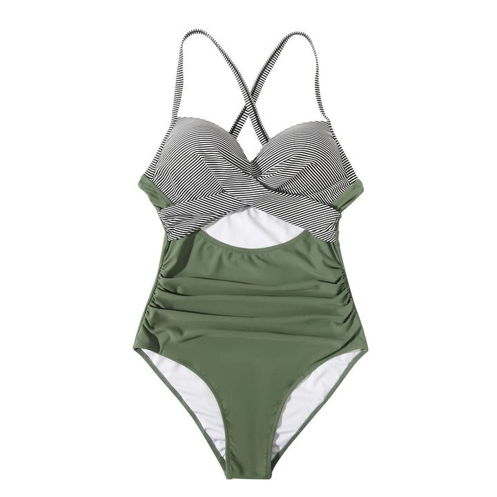 Femme Cut-Out Krydsryg Énstyks Badedragt Stilla
