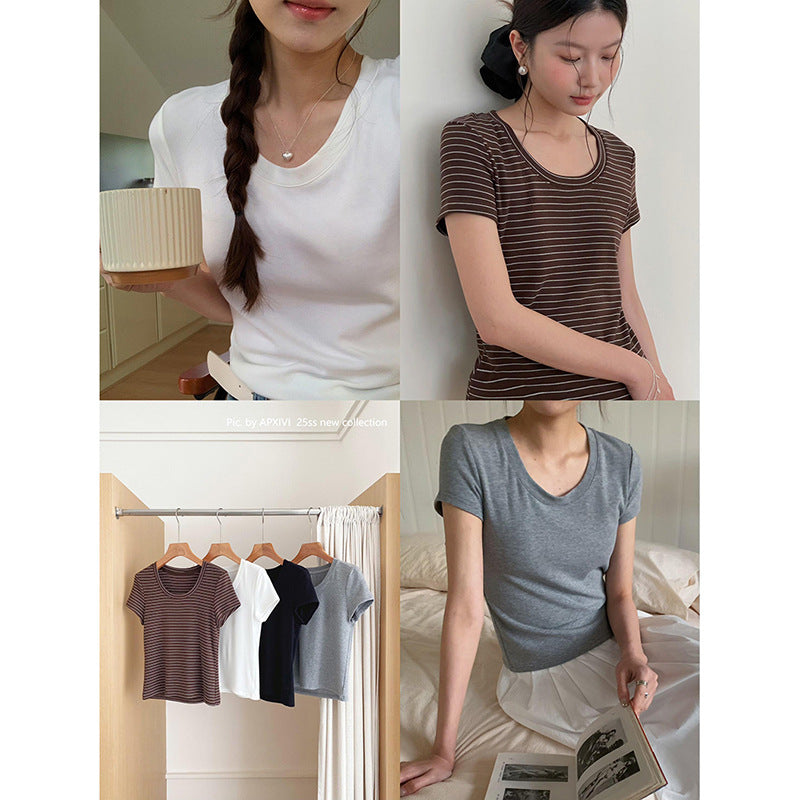 Damer Elegant og behagelig Rundhalset T-shirt Stilla