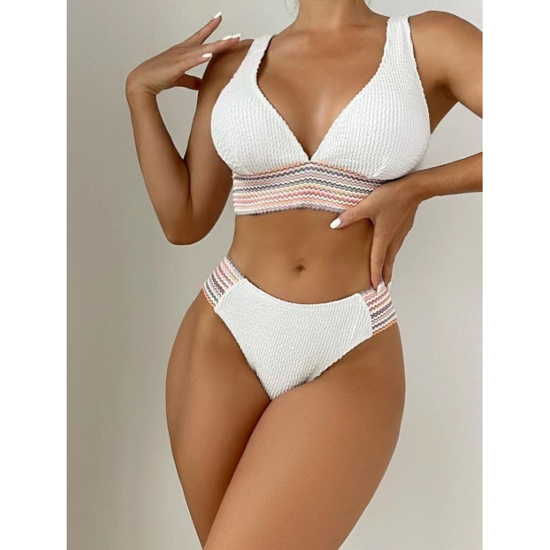 Dame bikini sæt med raffineret bølgedesign og sporty design Stilla