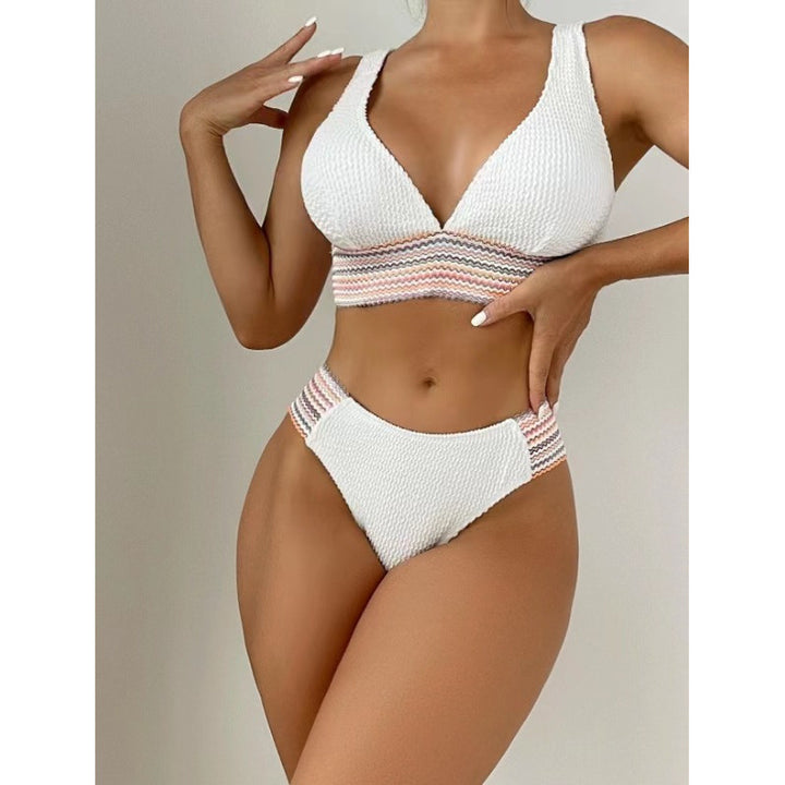Dame bikini sæt med raffineret bølgedesign og sporty design Stilla