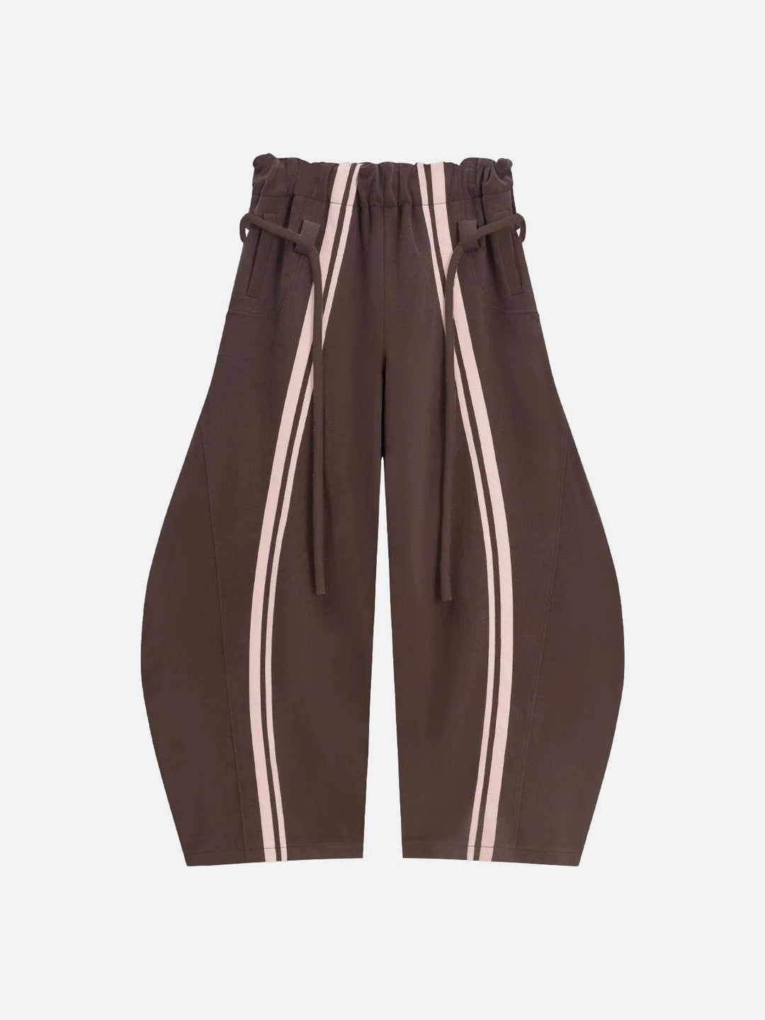 Dame casual bukser i sporty design med kontrasterende striber og elastisk talje.