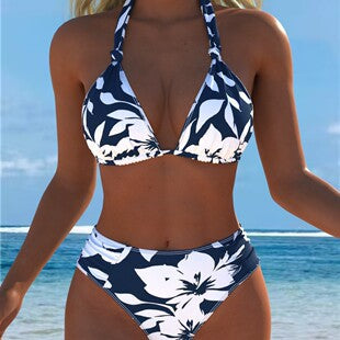 Dame triangle-bikini med høj talje og patriotisk stjernemønster Skovae