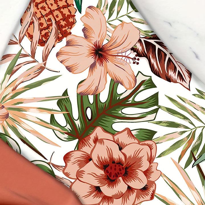 Dame En-delt Badedragt med floral omslag design Skovae