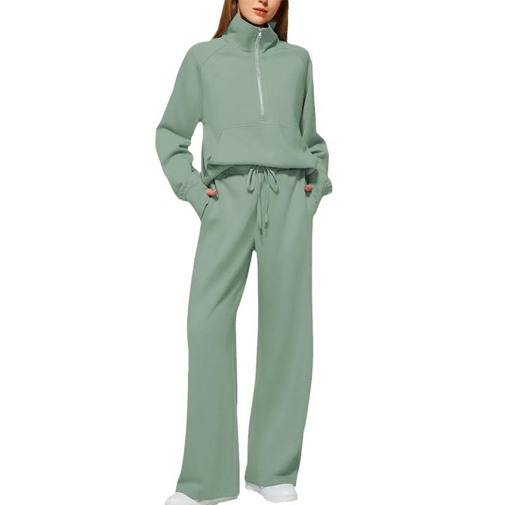 Dame Behageligt Zip-Up Lounge Sæt Stilla