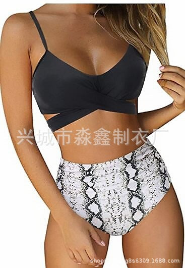 Dame Crop-Top bikini sæt med flettet design Skovae