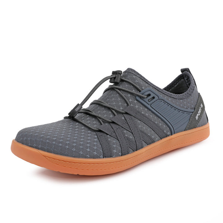 Unisex nan flad by-sneaker med hurtiglukning, elastisk strikoverdel og stødabsorberende let sål Skovae