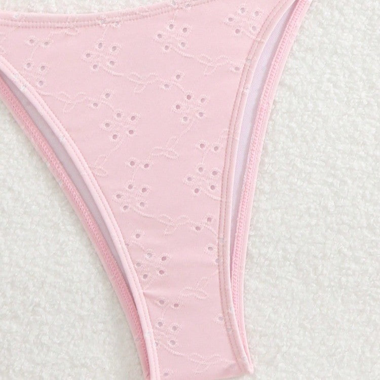 Dame trekant-bikini-sæt med legesygt flæse-design Skovae