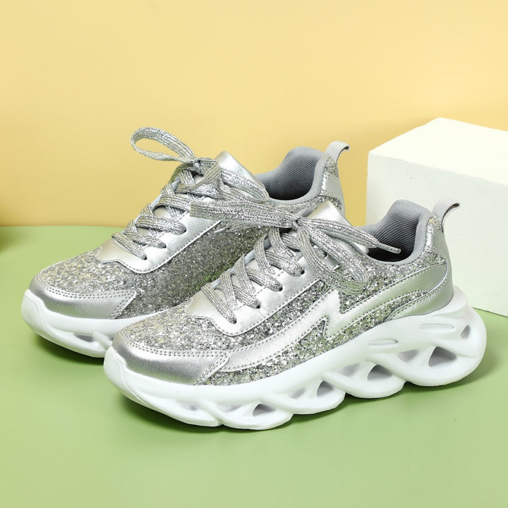 Dame Glitrende Sport-Sneakers med højdæmpende sål Stilla