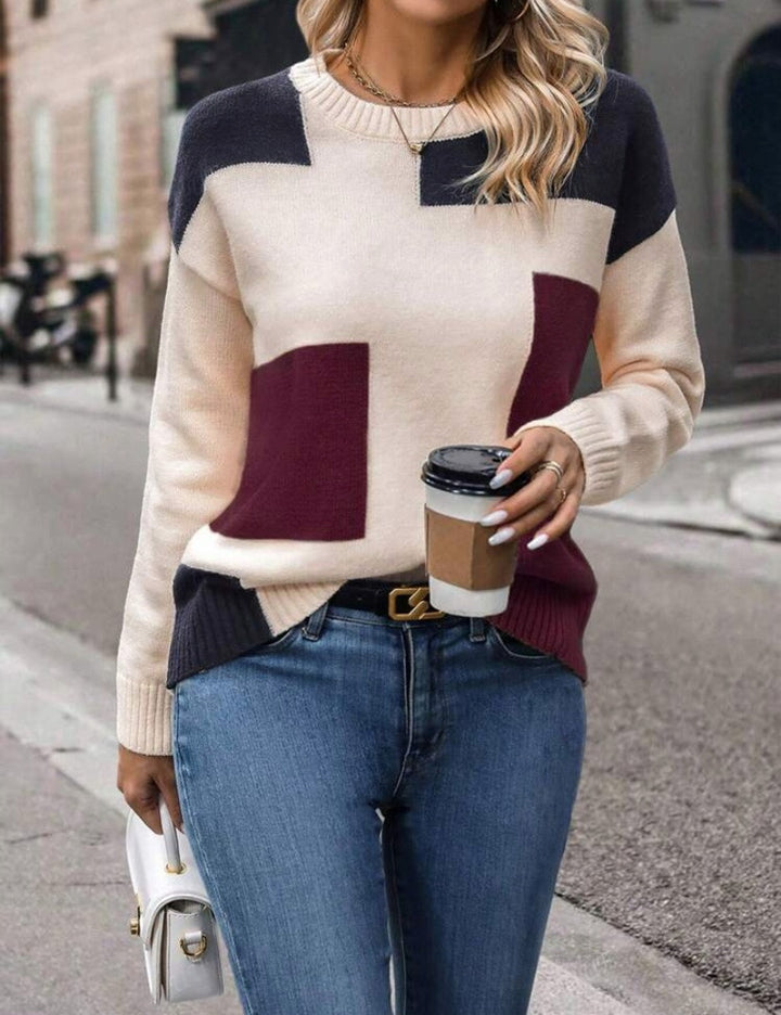 Kvindernes stilfulde sweater med geometrisk mønster og trendy snit Stilla