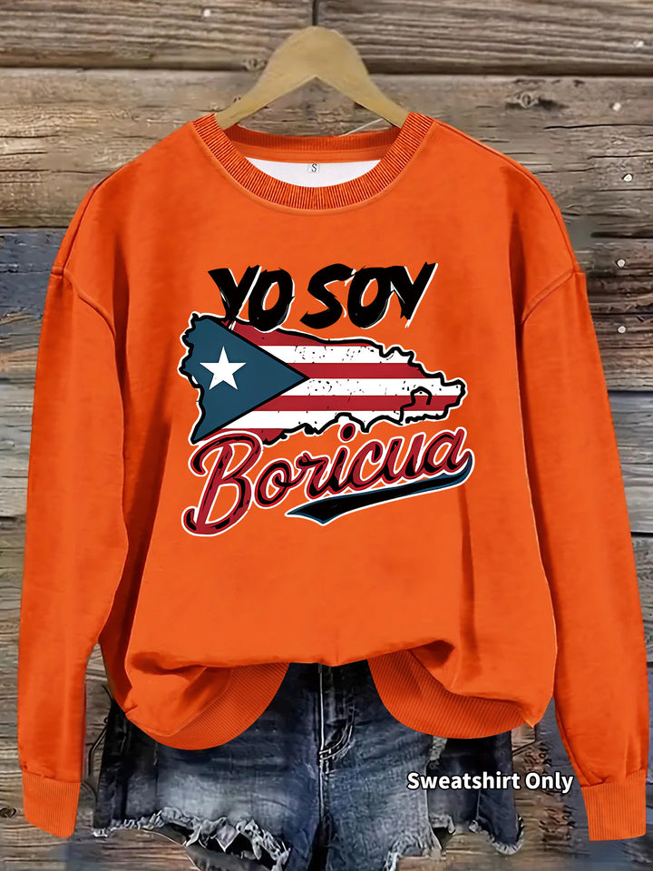 Kvinders sweatshirt med kreativ Puerto Rico design og afslappet pasform Stilla