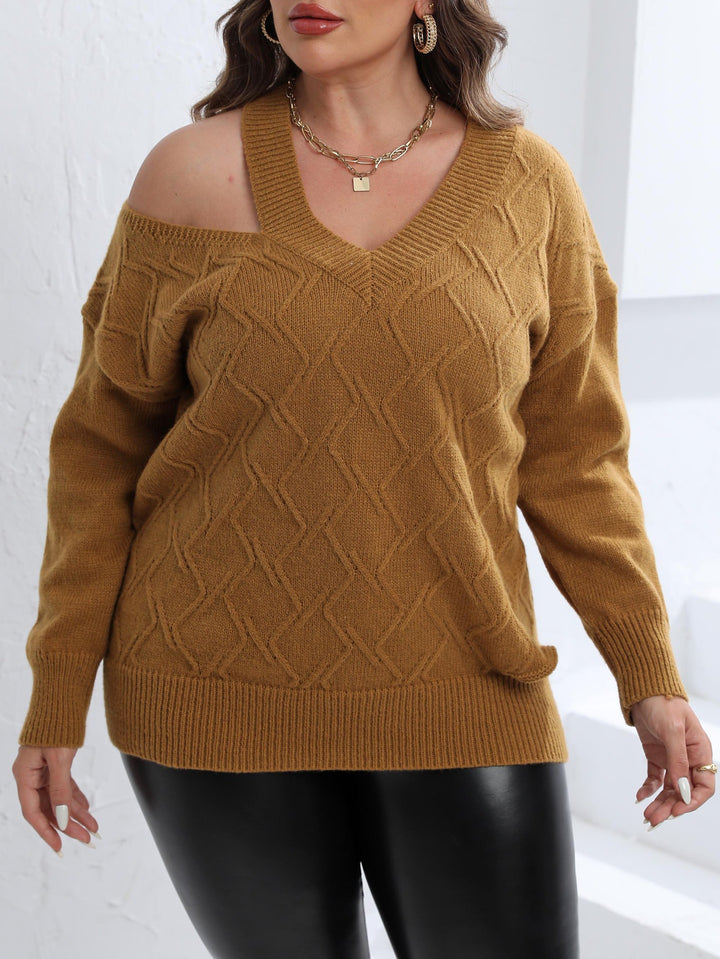 Damer afslappet sweater med elegant V-hals og struktureret design Stilla