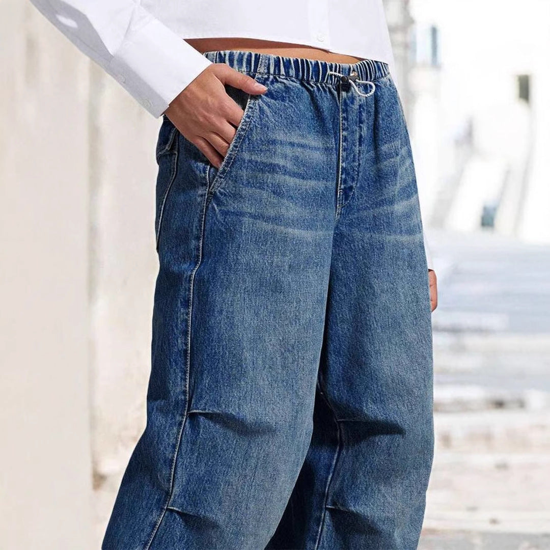 Kvinder Komfortable bredskårne jeans i afslappet urban stil Stilla