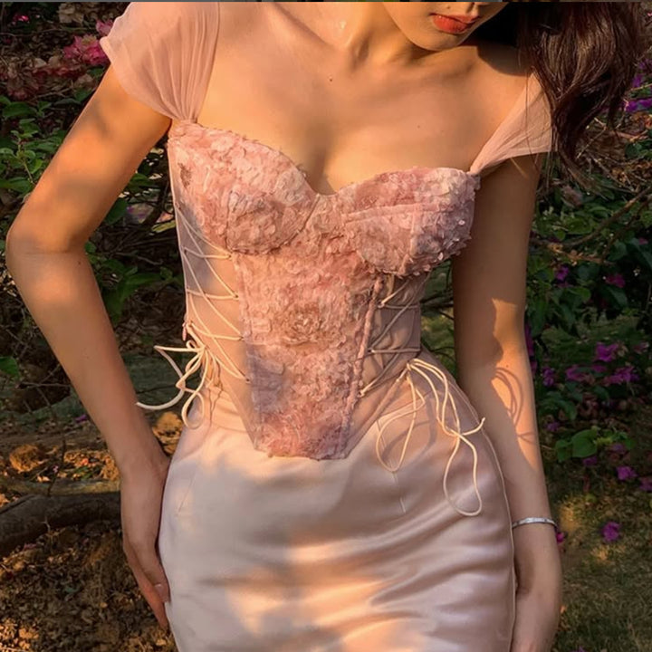 Dame KorrSettop med transparente ærmer Stilla