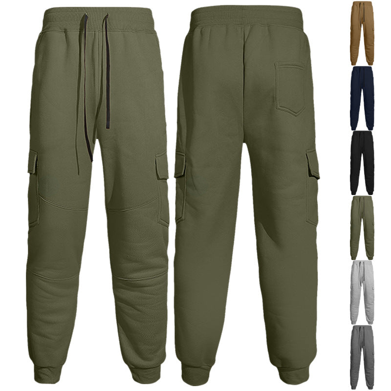 Herre nan sporty joggingsbukser med cargolommer snor og ribbet ankelkant Skovae