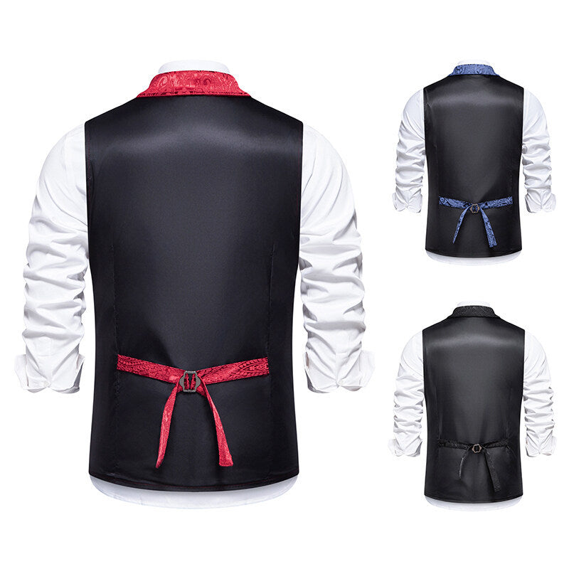 Herrer elegante brokade formel vest Stilla