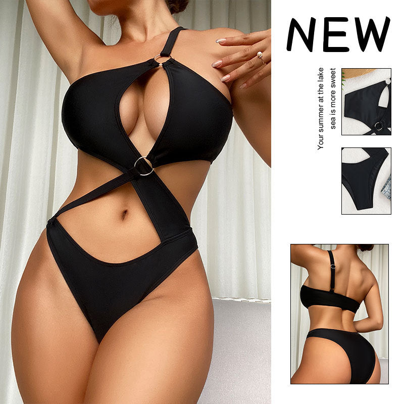 Dame Én-delt Badedragt med moderigtigt Cut-Out-design og justerbare stropper Skovae