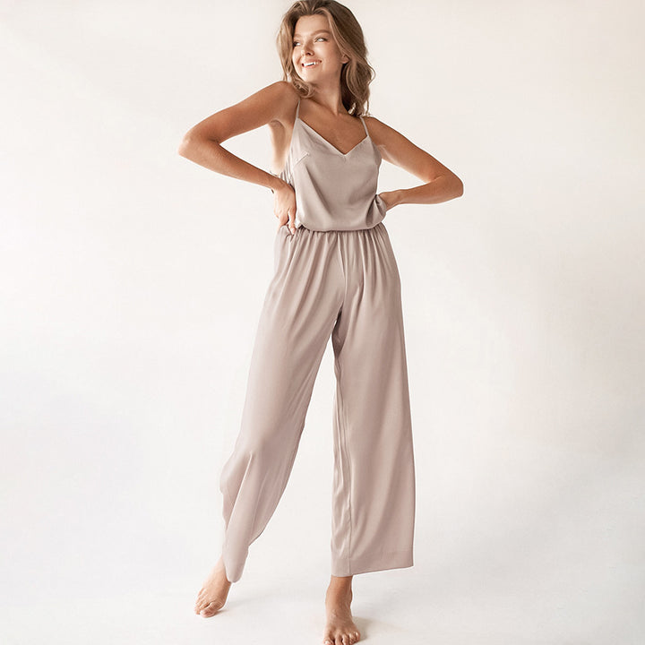 Dame Letvægts Jumpsuit med Bred Ben Stilla