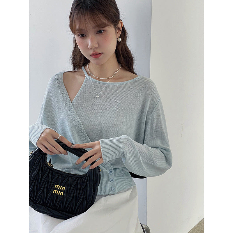 Dame afslappet vapped sweater med stilfulde knapper og moderne snit Stilla
