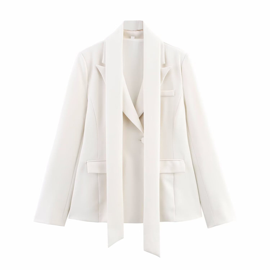 Dame elegant blazer med aftageligt halstørklæde Stilla