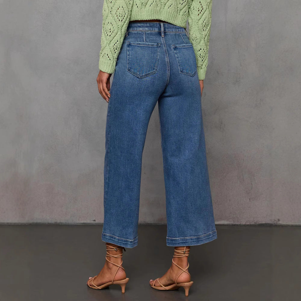 Damer Løst skåret jeans med høj talje og moderne kant Stilla