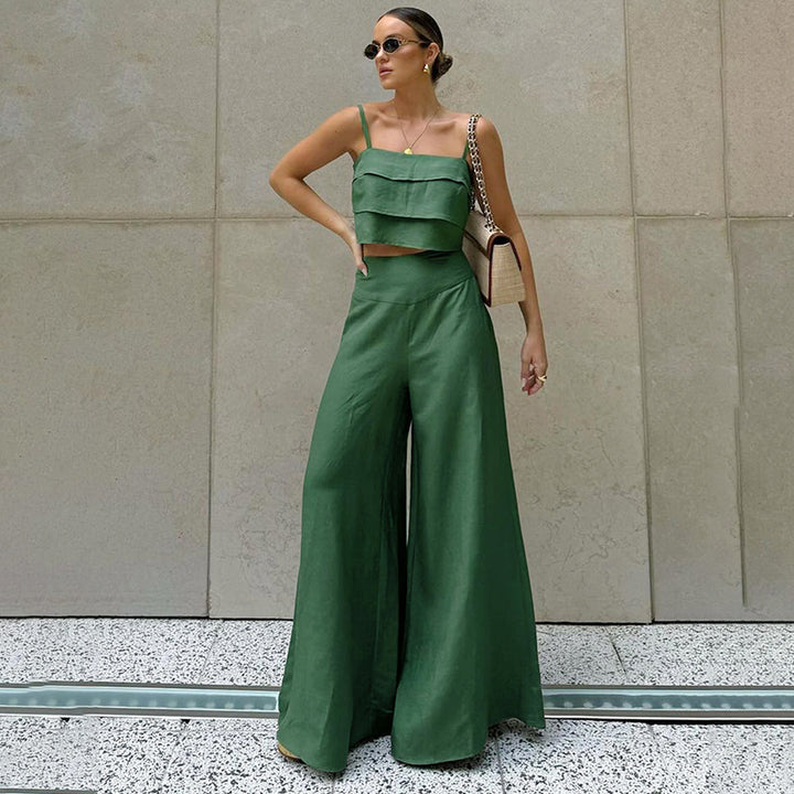 Damer videre kombinerbar todelt sæt med cropped top og palazzo-bukser Stilla