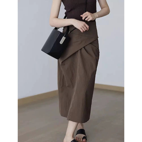 Dame elegant wrapped skirt med asymmetrisk snit og moderigtigt design Stilla