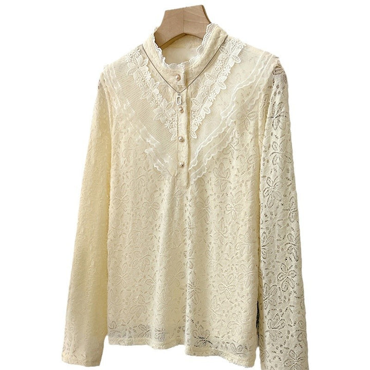 Dame blonde skjorte med elegant krave og dekorative knapper Stilla