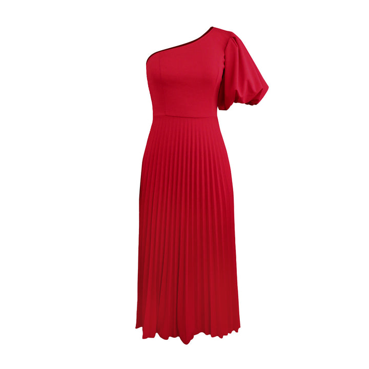 Damer Elegant asymmetrisk plisseret kjole Skovae