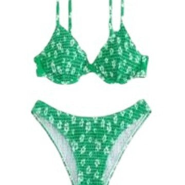 Dame højtaljeret bikini med polstrede toppe og justerbare stropper Skovae