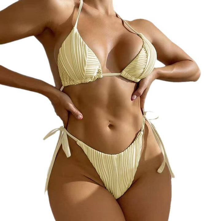 Dame Plunge Trekant Bikini Sæt med justerbare Sidebind Stilla
