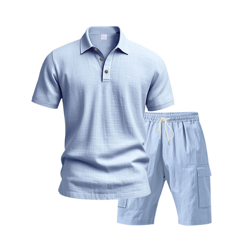 Herrer stilfuld polo skjorte med komfortable cargo shorts Stilla