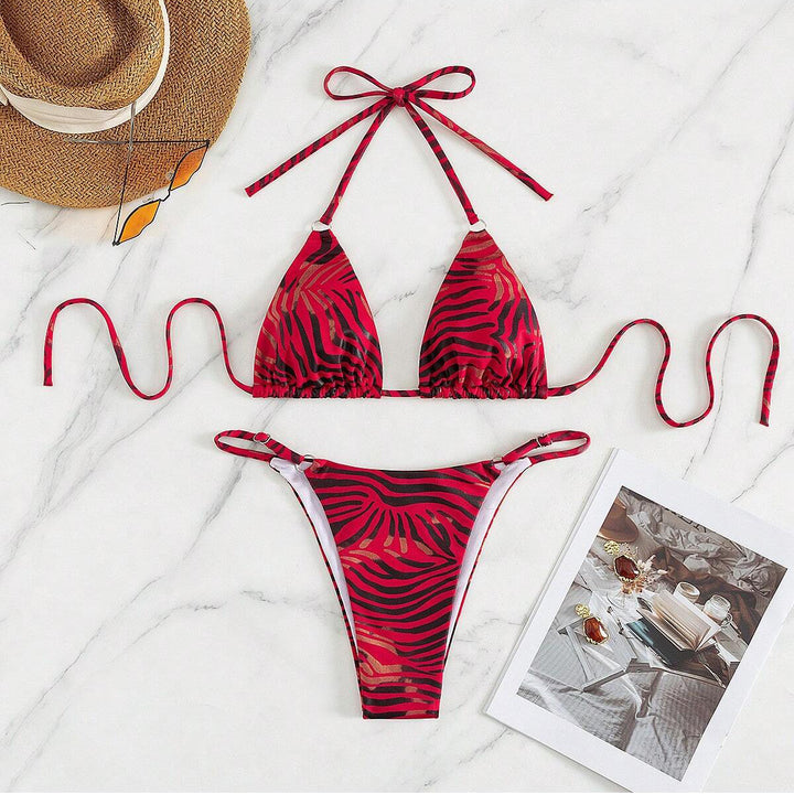 Dame Triangel-Bikini med trendy dyretryk Skovae