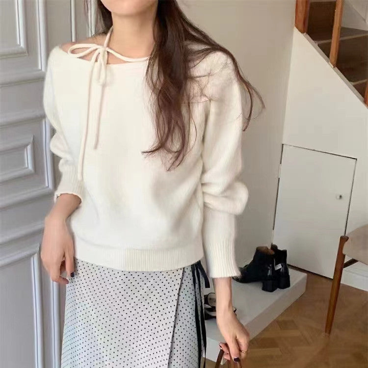 Damernes afslappede sweater med dekorativ krave og blødt materiale Stilla