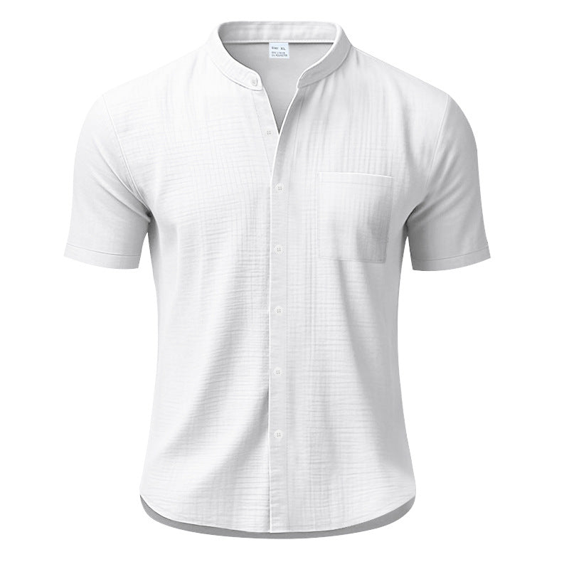 Herrer Kortærmet Henley T-shirt med struktureret design og brystlomme Stilla