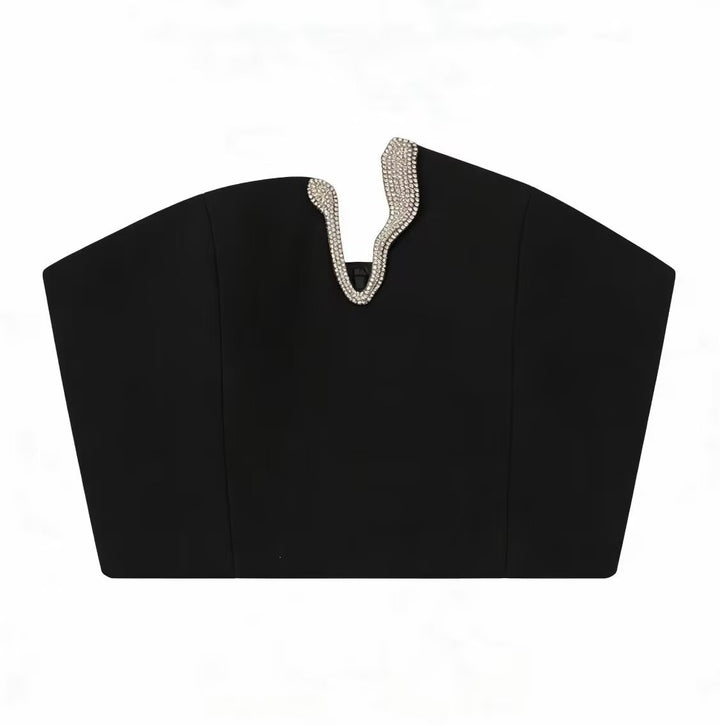 Dame Crop-Top og Mini-Nederdel Sæt med dekorativt Detail Skovae
