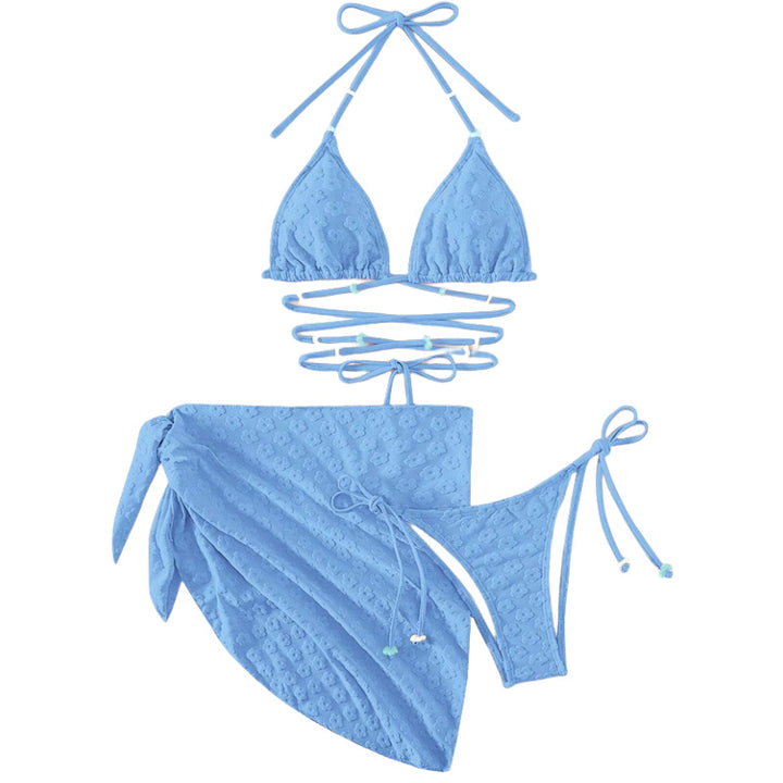 Dame triangel-bikini med justerbare stropper og elegant indpakningslook Stilla