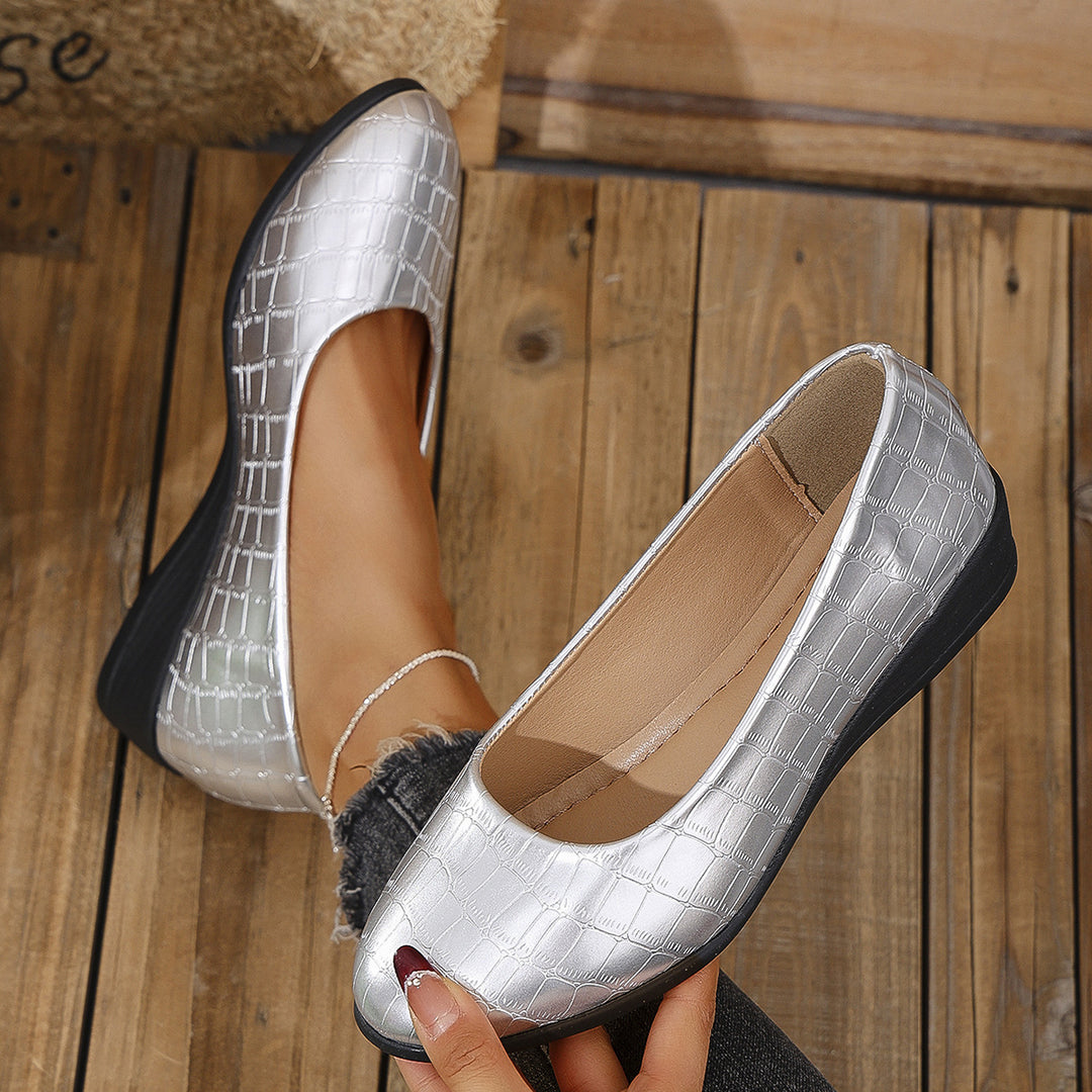 Dame Mode Ballerinas med smart prægemønster og elastisk indsats Stilla