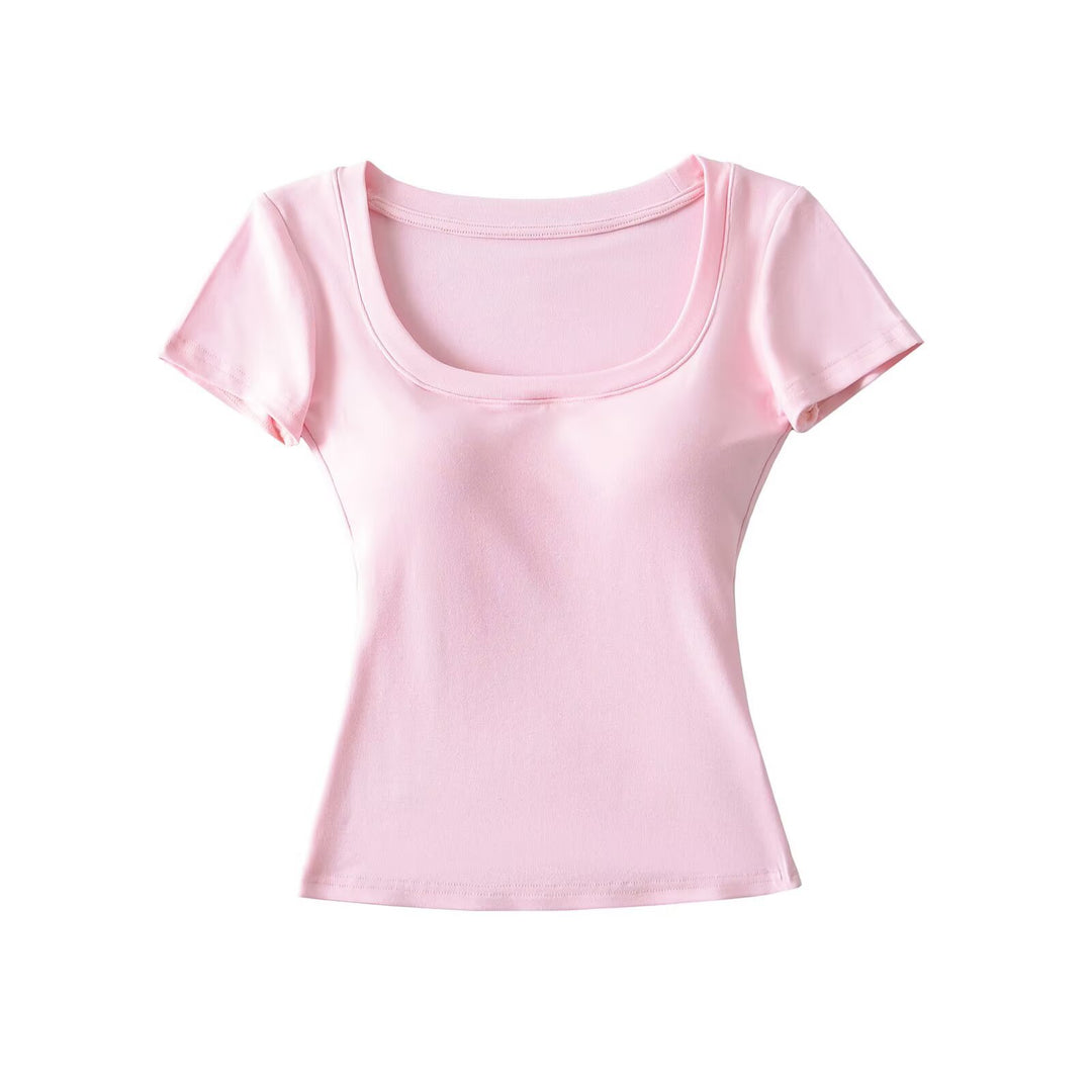 Dame figurtilpasset rundhals T-shirt lavet af kvalitetsbomuld Stilla