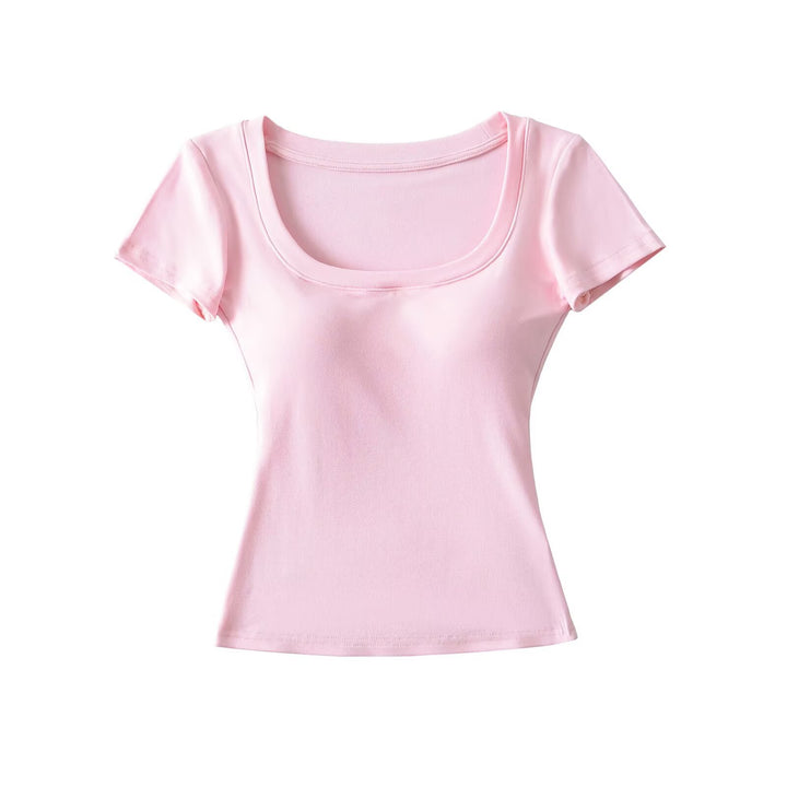 Dame figurtilpasset rundhals T-shirt lavet af kvalitetsbomuld Stilla