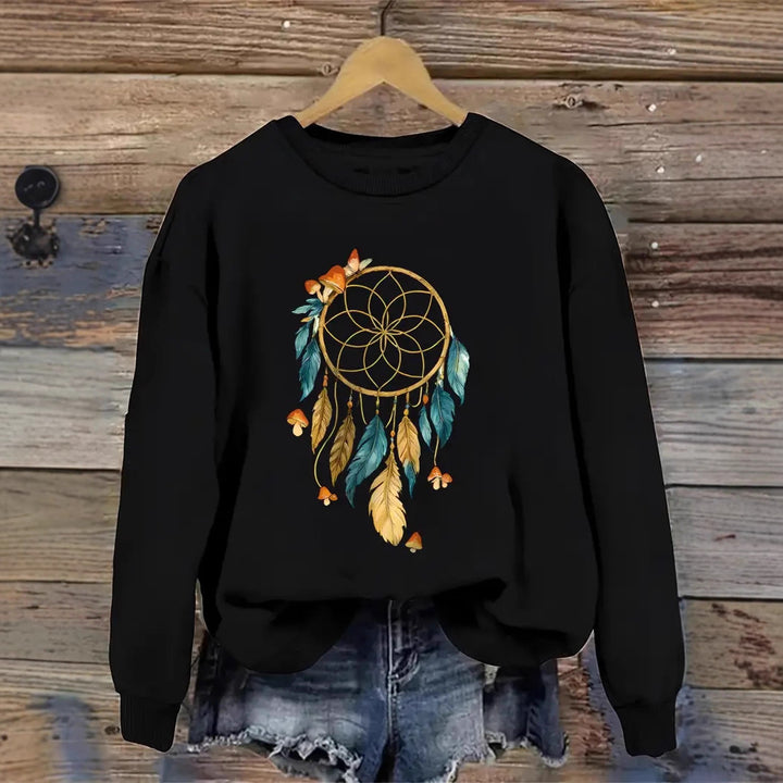 KVinders sweatshirt med kunstnerisk drømmefanger design Stilla