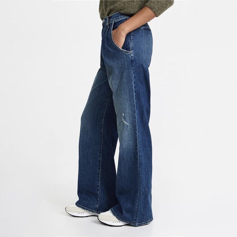 Dame Løst skåret High-Waist Jeans med lav talje og sidelommer Stilla