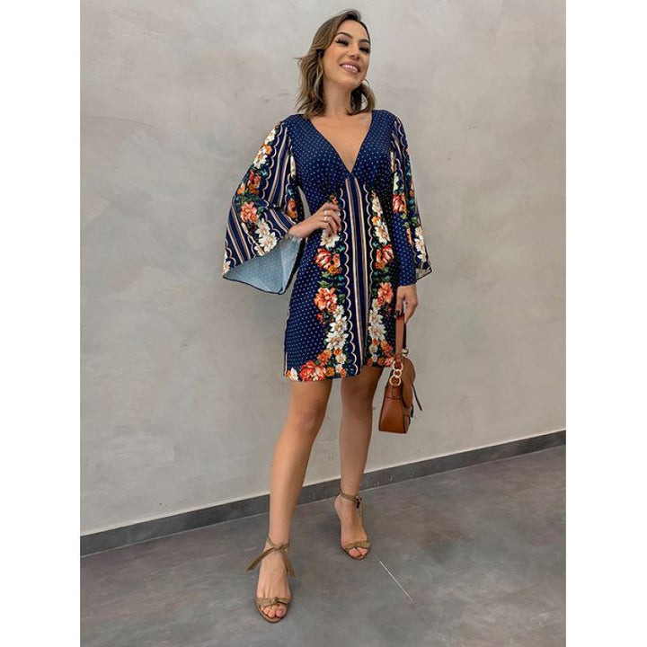 Dame Blomster mønster Sommerkjole Stilla