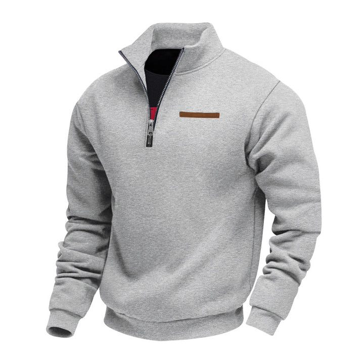 Herre fleece-pullover med høj hals og lynlås Stilla