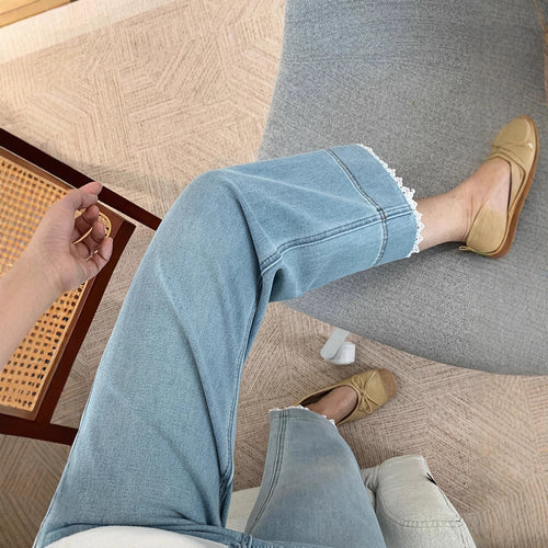 Dame Modejeans med spidsafslutning Stilla