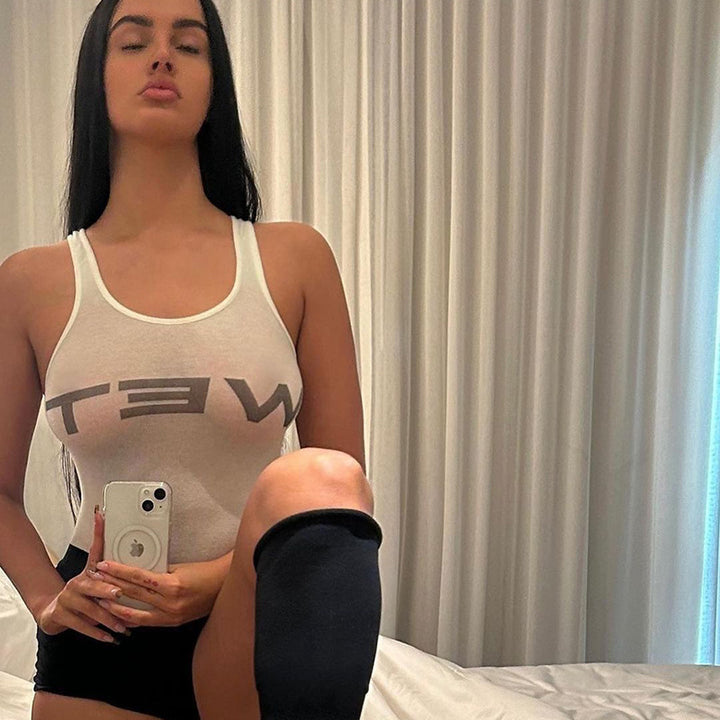 Dame moderigtigt Cropped Top med iøjnefaldende skrift Skovae